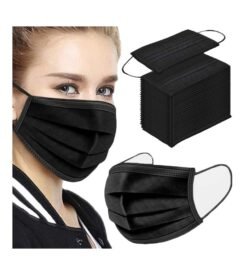 100PCS 3 Ply Black Disposable Face Mask Filter Protection Face Masks