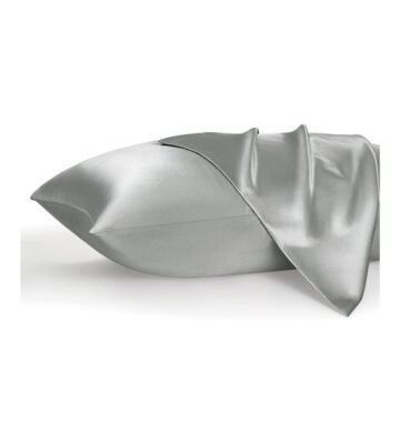 Bedsure Satin Pillowcase for Hair and Skin Queen ?C Silver Grey Silk Pillowcase 2 Pack 20??30 Inches ?C Satin Pillow Cases Set of 2 with Envelope Closure. Gifts for Women Men